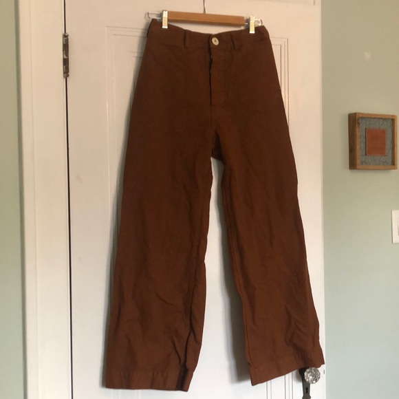 Jesse Kamm Pants - Jesse Kamm Wide Leg Pants in Burnt Brown